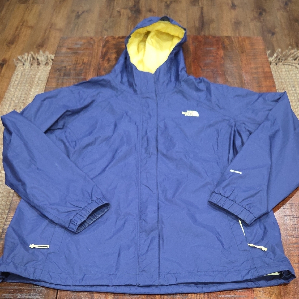 The North Face Navy and Yellow Windbreaker Jacket
